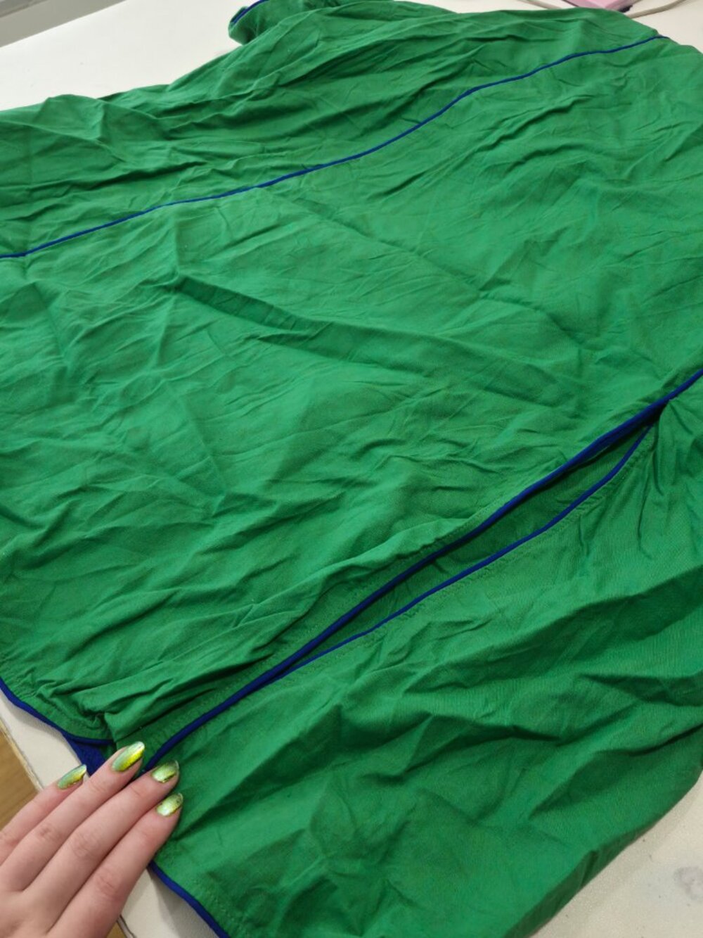 Farm Rio Piped Cutout Linen-Blend Midi Dress In Green Size L - Picture 7 of 8